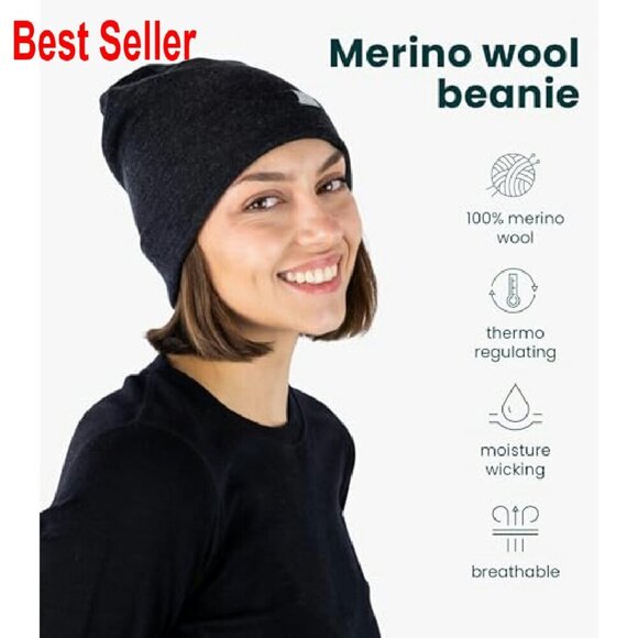 Merino Wool Beanie Unisex Cuffed Hat Winter Outdoor Adventure Essential main image 5